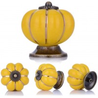 Ceramic Glazed Cabinet Knobs Pumpkin Shape Classy Vintage Decorative Knobs Cabinet Closet Drawers Dresser Pull Handle